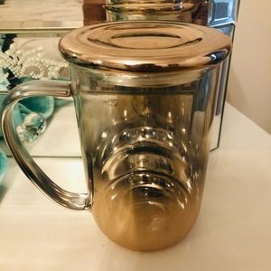 David’s tea rose gold clear mug